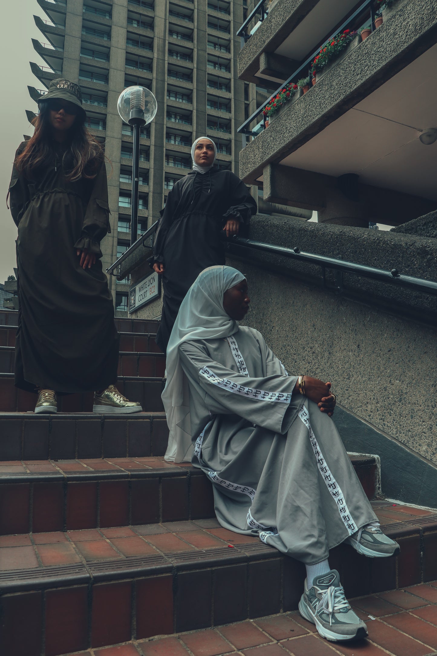 Grey Taped Abaya