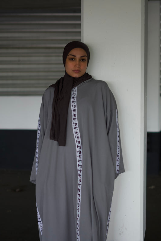 Grey Taped Abaya