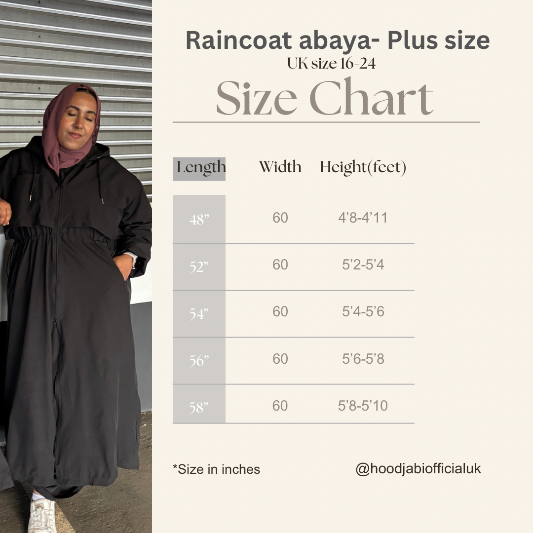 Plus size raincoat abaya
