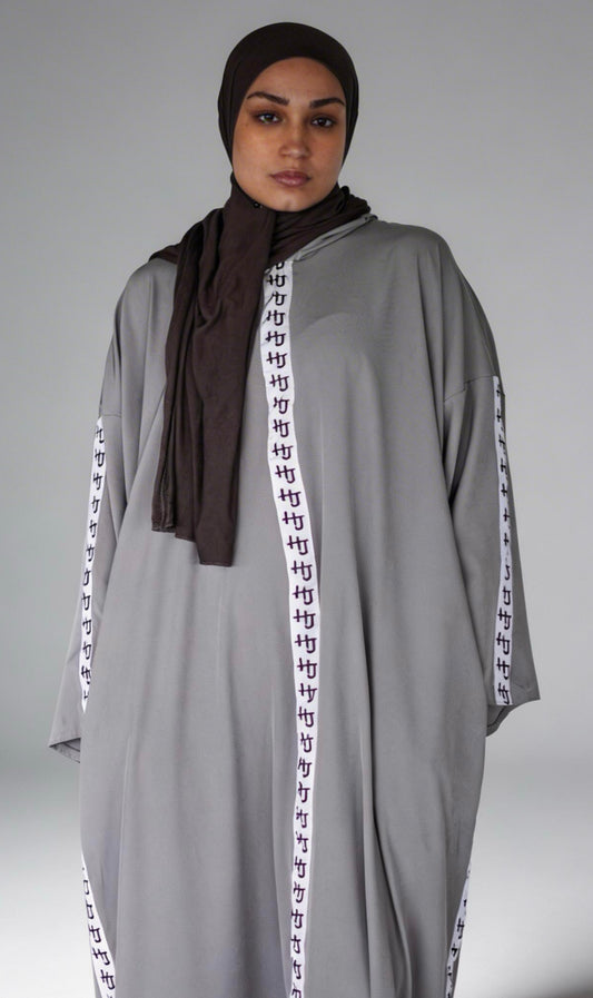Grey Taped Abaya