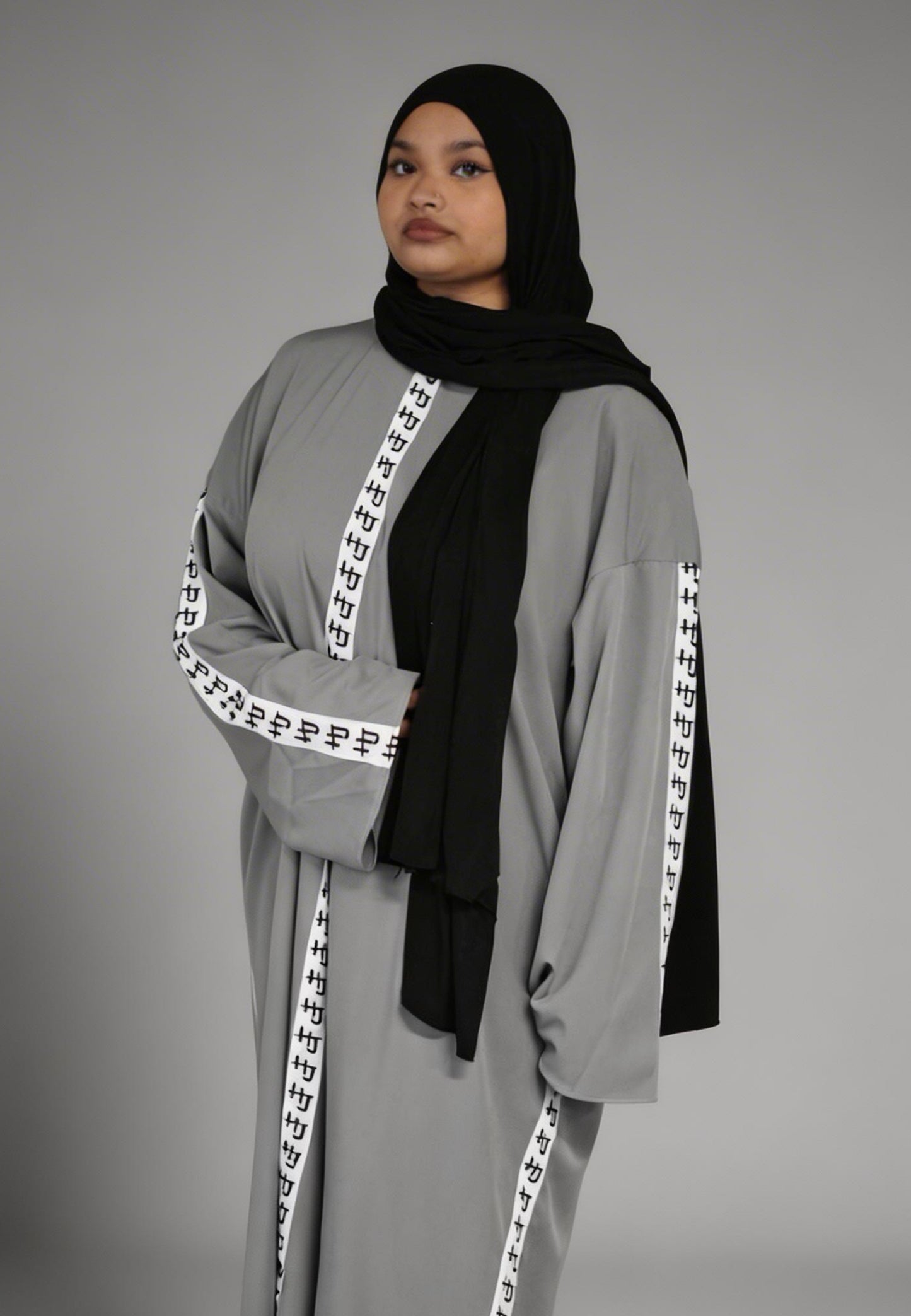 Grey Taped Abaya